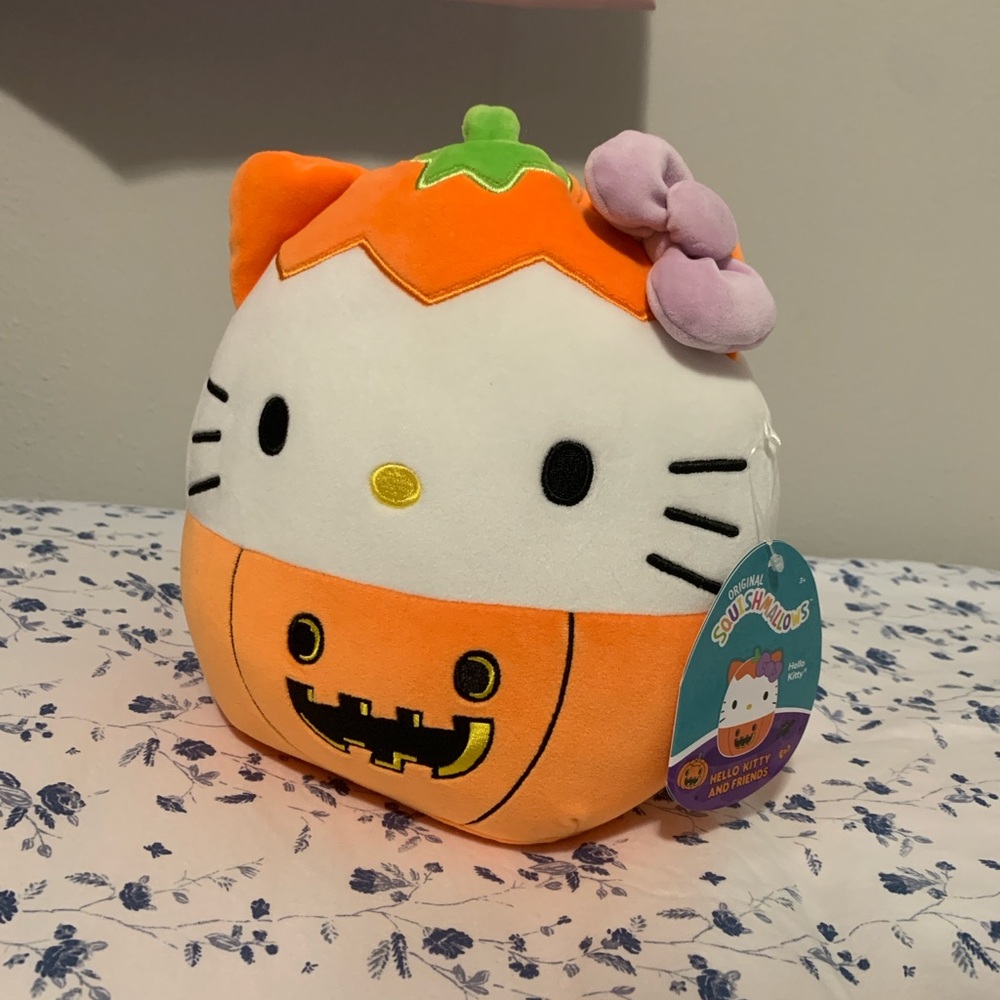 Hello Kitty Squishmallow with Pumpkin